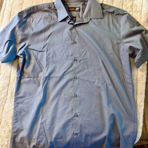 jf j.ferrar Steel Blue Short-Sleeve Button-Down Shirt